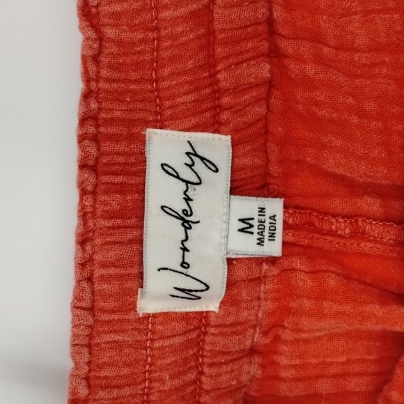 Wonderly Orange Gauze Raw Hem Drawstring Pant Size Medium - Picture 12 of 13